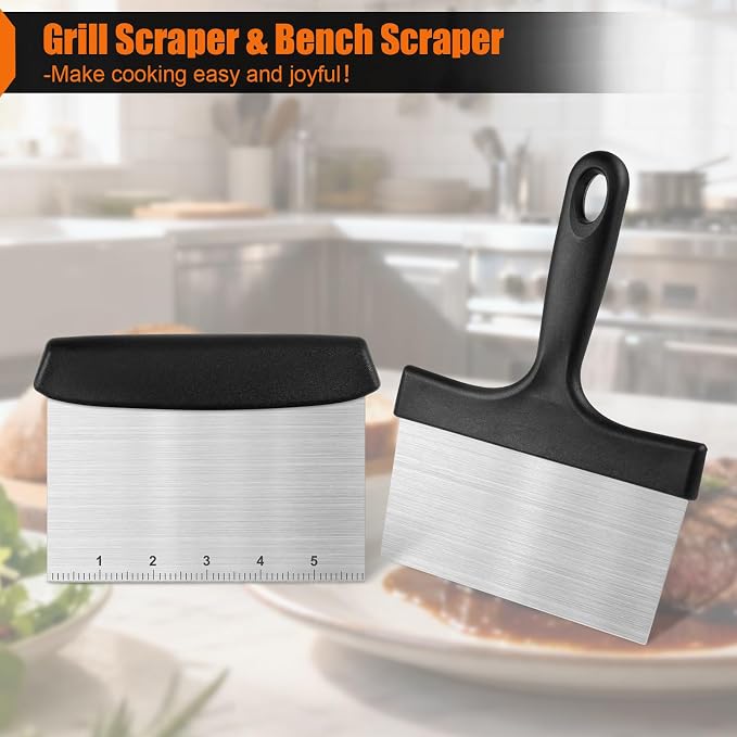 Grill Scraper&Bench Scraper Set,Food Scraper - Image 7