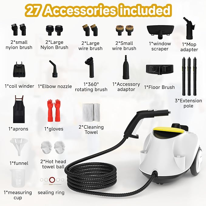Steam Cleaner, 3 Minutes Fast Heating,for Floors, Grout and Cars - Image 7