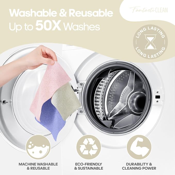 Fantasticlean Microfiber Cleaning Cloth Roll 4 Rolls 240 Pack, Tear Away - Image 9