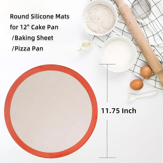 Round Silicone Baking Mats for 12 Inch Pizza Pan, 12 Inch Large Pizza Mat or - Image 2
