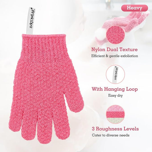Evridwear Exfoliating Gloves for Shower, 100% Nylon Thick Soft Medium Heavy - Image 2