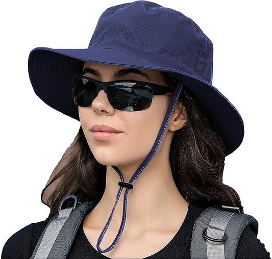Rosoz Sun Hat for Men Women Boonie Bucket Hat Wide Brim Breathable Cooling Fishing Hats Safari Beach Garden UV Protection
