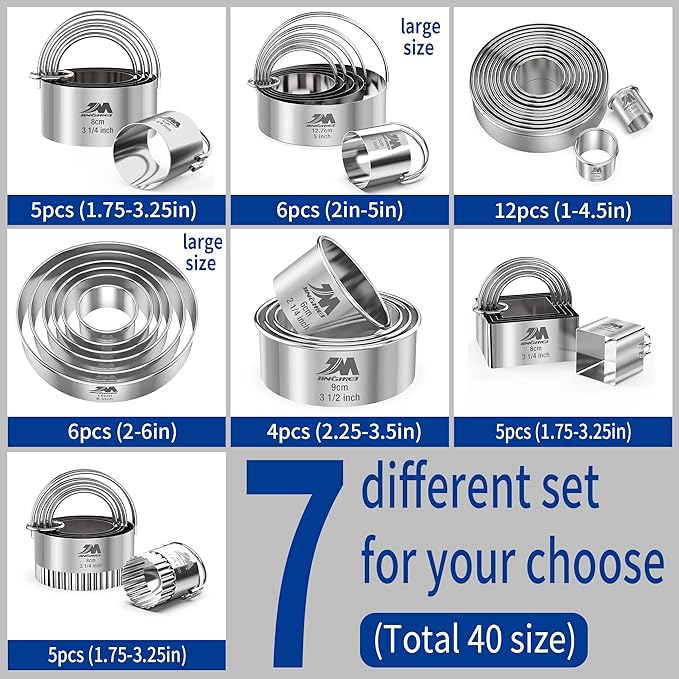 Ripple Biscuit Cutter Set 1.75inch 2inch 2.25inch 2.75inch 3.25inch, Stainless - Image 5