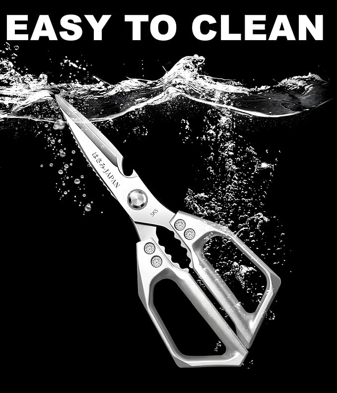 Kitchen Scissors, All Purpose,Ultra Sharp Meat Scissors,Heavy Duty Silver - Image 7