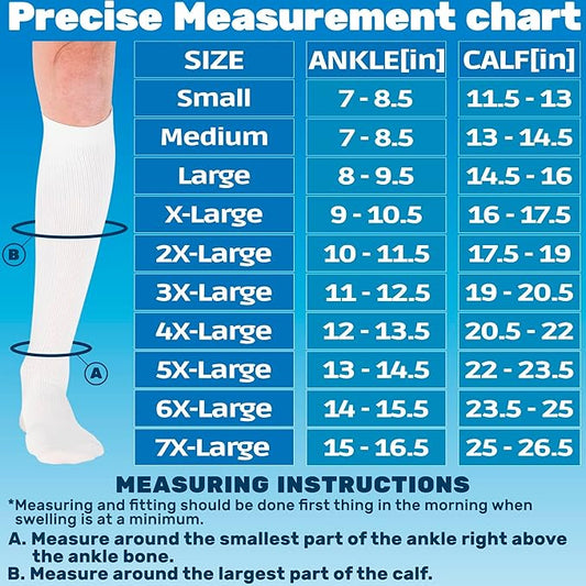 ABSOLUTE SUPPORT Cotton Compression Socks for Women & Men 20-30 mmhg Knee High