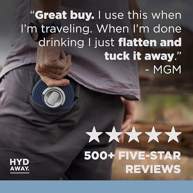 HYDAWAY 25oz Collapsible Water Bottle - BPA-Free, Leakproof, Lightweight, and Space-Saving - Perfect for Hiking, Travel, and All-Day Hydration