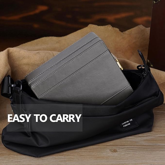 BISON DENIM Watch Box, 4 Watch Travel Case with Combination Lock - PU Leather Men's Watch Storage Box & Jewelry Organizer with Ring Slots & Necklace Hooks, Secure Travel Case, Grey