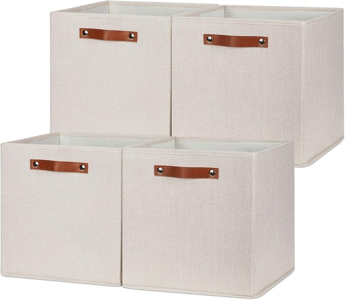 HNZIGE Large Storage Baskets Set of 4 Collapsible Storage Baskets, 13x13 - Image 7
