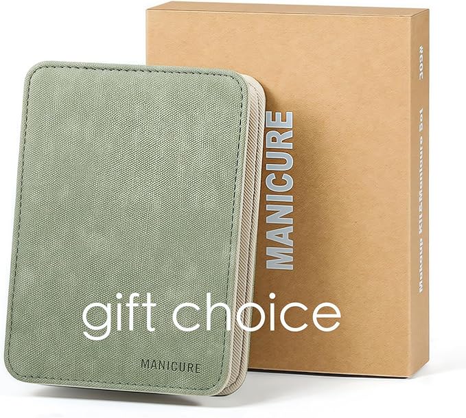 8-Piece Manicure Pedicure Set-Stainless Steel Nail Clippers Toenail Fingernail Cutters with Travel Case Complete Grooming Kit (Green)