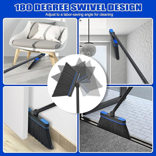 JEHONN Broom and Dust Pan, Upgraded Large Foldable Dustpan - Image 2