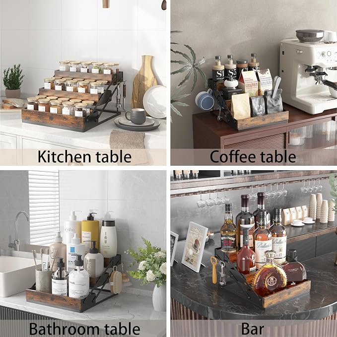 3 Tier Spice Rack Organizer for Cabinet, Foldable Spice Rack for Countertop - Image 6