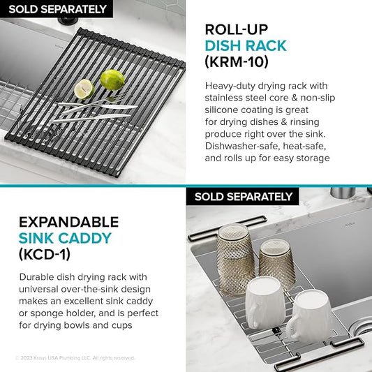 KRAUS Fairlane 15-inch Undermount Single Bowl 18-Gauge Stainless Steel Kitchen Bar Sink, KHU631-15