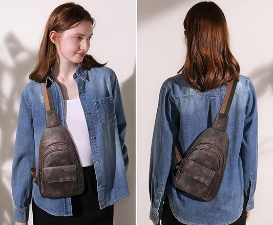 Sling Bag Crossbody Bags for Women Small Cross Body Bag Fanny Packs Chest Sling Purse for Daily Travel Leisure Sport