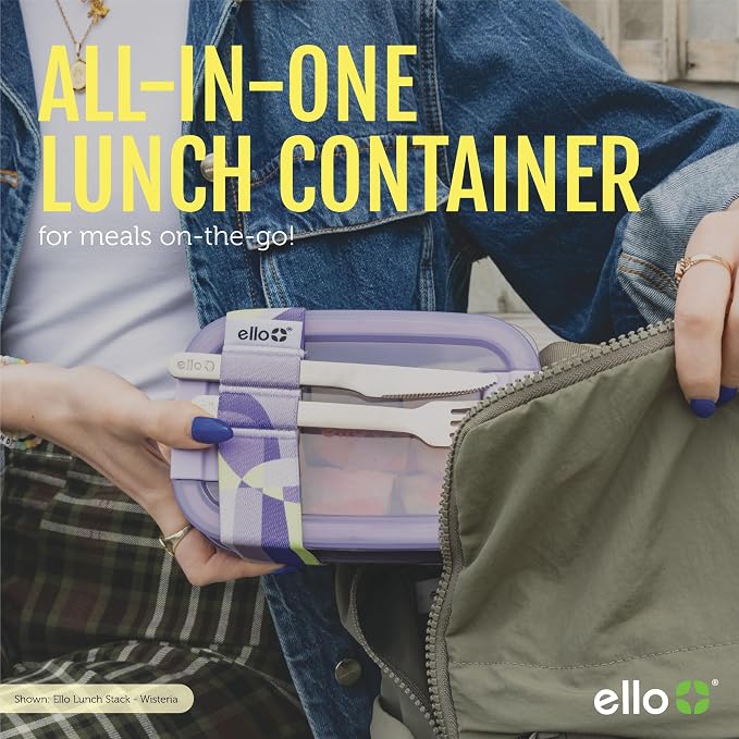 Ello 2-Pack Lunch Stack Plastic Food Storage Container Bento Box - Image 6