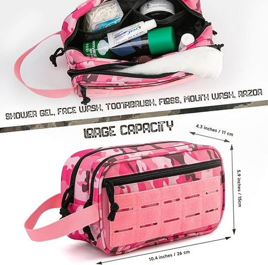 QT&QY Tactical Toiletry Bag For Women Hygiene Bag EDC Military Tool Molle Pouches Small Dopp Kit Mens Shaving Kit Travel shower Bags