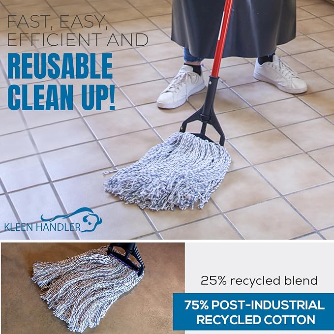 KLEEN HANDLER Cut End Finish Mop | 1.25" Universal Headband Maximum Absorption - Image 9