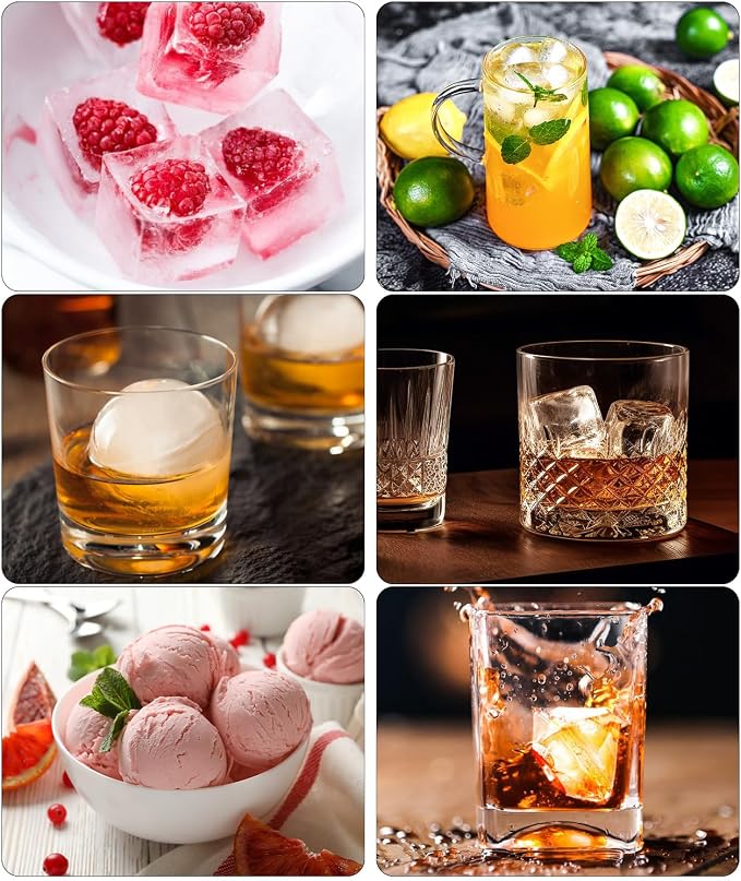 Silicone Large Ice Cube Molds, 6 Ice Ball Maker Mold, 6 Square Ice Cube Mold,4 - Image 8