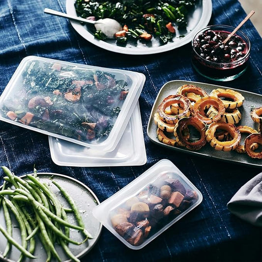 Stasher Premium Silicone Reusable Food Storage Bags, 3-Pack, Multi, Multi-Use Food Storage Bags, Lunch Bag, Travel Containers, BPA Free, Leak-free, Dishwasher-Safe, Eco-friendly