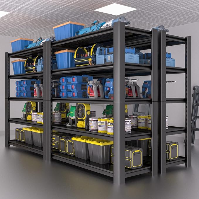 5-Tier Garage Shelving Heavy Duty, 3000 LBS Capacity Metal Storage Rack 24" D x - Image 7