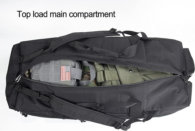 Large Military Duffle Bag Tactical Gear Load Out Bag Deployment Cargo Bag Travel Sports Equipment Duffel Luggage Bag with Backpack Straps 90L