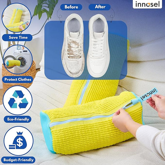 Shoe Washing Machine Bag | Laundry Shoe Bag for Washer and Dryer - Reusable Sneaker Washing Bag with Extra Strength & Secure Zipper | For All Shoes Types | Protects & Cleans Shoes - 2 Pack Large Size