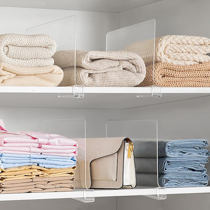 HBlife 5 Pack Clear Shelf Dividers, Vertical Purse Organizer - Image 8