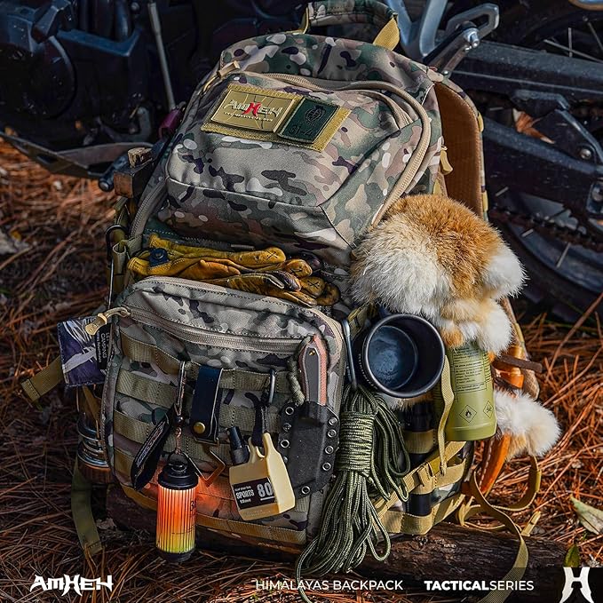 52L Tactical Backpack Military Molle Assault Pack - 3 Day Bugout Survival Rucksack, Hydration Compatible,Camo