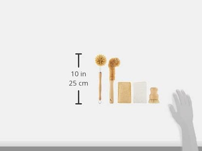 Tieralia Bamboo Dish Brush Gift Set – 5-Piece Kitchen Cleaning Set - Image 9