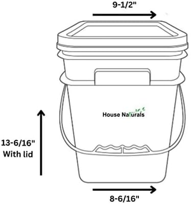 House Naturals 4 Gallon Square Food Grade Bucket Pail - Image 5