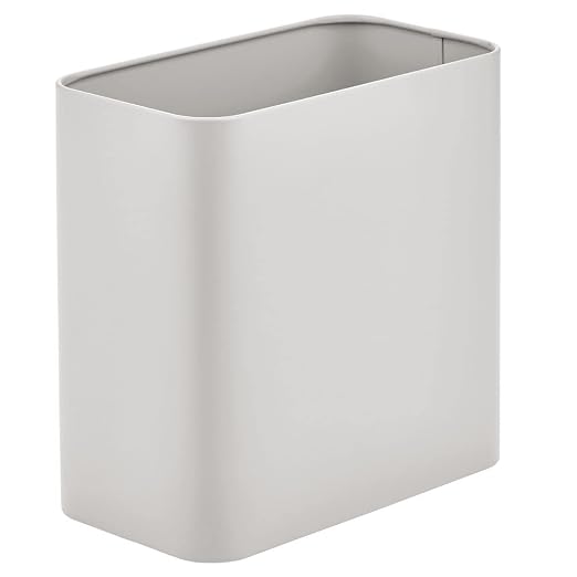 mDesign Small Metal 2.4 Gallon Trash Can Wastebasket Garbage Bin by mDesign