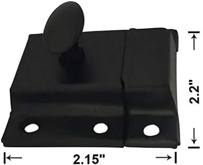 QCAA Oval Turn Cabinet Latch, for Cupboard & Other Furniture, Matte Black - Image 3