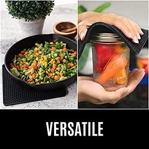 BPA-Free Soft Silicone 4 Piece Oven Mitts & Trivets Set - Image 6