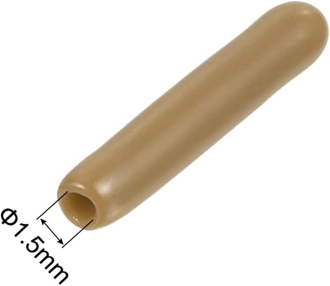 uxcell 20pcs Rubber End Caps 1.5mm(1/16") ID Vinyl PVC Round Tube Bolt Cap Cover Screw Thread Protectors Light Brown