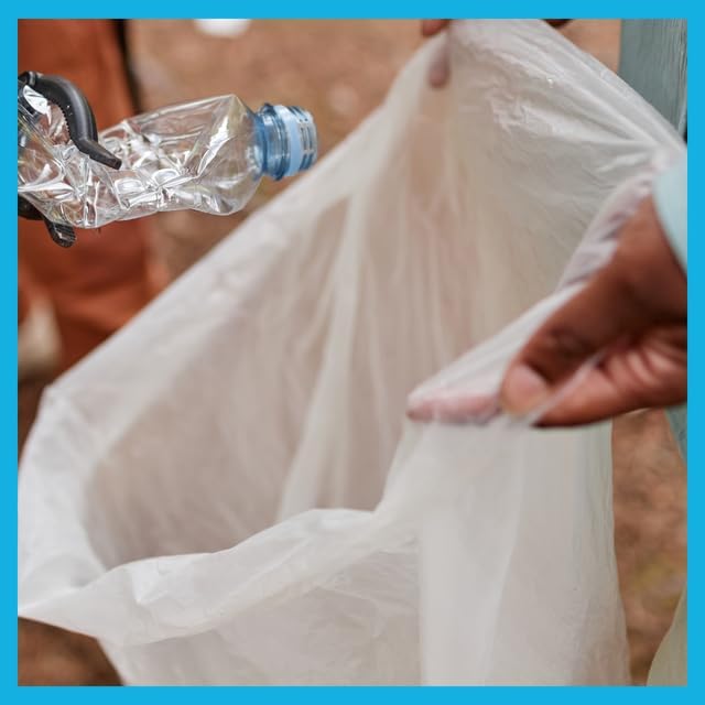 12-16 Gallon Trash Bags, Bulk Pack of 1000 High Density 6 Micron Clear Trash - Image 6