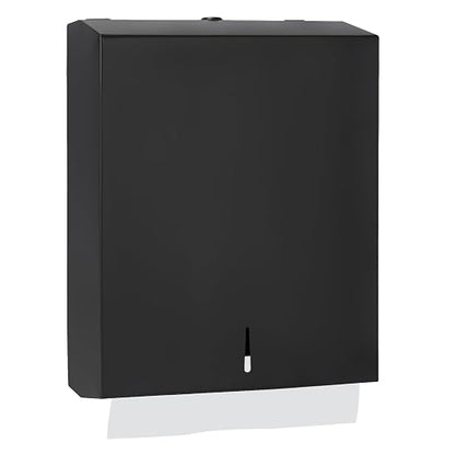 Paper Towel Dispenser Wall Mount, Matte Black Stainless Steel Commercial Paper by Stardrix