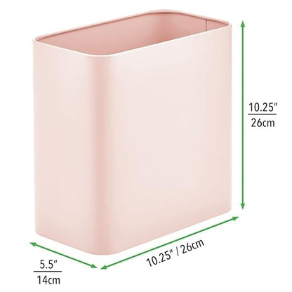 mDesign Metal Wastepaper Bin — Compact Rectangular Bathroom Bin — Rubbish Basket - Image 3