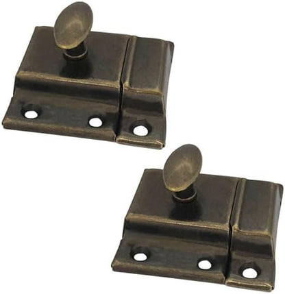QCAA Oval Turn Cabinet Latch, for Cupboard & Other Furniture, Antique Brass by QCAAHardware