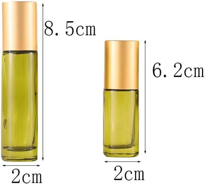 10 Pack Glass Roller Bottles for Essential Oils, 10ml Green Roll on Bottles - Image 2