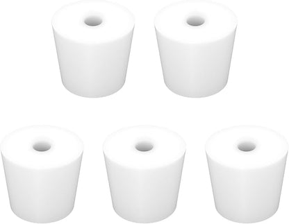 Labasics 5-Pack 6# Single-Hole Silicone Stoppers, Durable and Reusable Silicone by Labasics