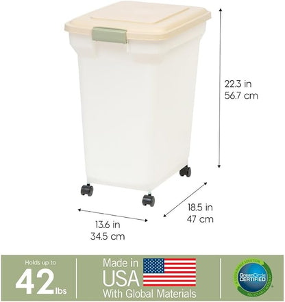 IRIS USA Airtight Dog Food Storage Container, WeatherPro, Removable Wheels - Image 4
