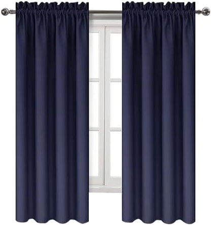DWCN Navy Room Darkening Blackout Curtains - Image 9