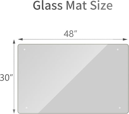 30" x 48" Glass Chair Mat, 1/5" Thick Office Chair Mat - Image 8