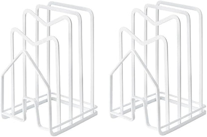 SUNFICON 2 Pack White Cutting Board Holder Rack Pot Pan Lids Holder Chopping by SUNFICON
