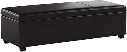 BELLEZE Storage Faux Leather Ottoman, 47 Inch Bench Bedroom Bench - Image 5