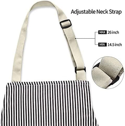NLUS 2 Pack Kitchen Cooking Aprons, Adjustable Bib Soft Chef Apron - Image 3