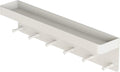 MKO Key Holder for Wall, Mail Organizer and Key Rack Wall Mount with Tray & 6 Hooks for Hallway (White)
