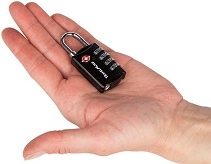 TSA Luggage Locks with 4 Digit Combination – Heavy Duty Set Your Own Padlocks for Travel, Baggage, Suitcases & Backpacks - 1 Pack Black