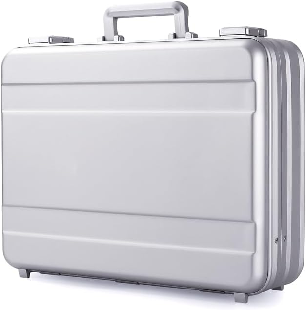 Aluminum Briefcase Metal Toolkit Box TSA Combination Lock Luxury Case with Foam for Wine/Jewellery/Watch/Equipment/Camera