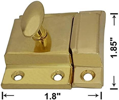 QCAA Oval Turn Cabinet Latch, for Cupboard & Other Furniture, Brass Plated - Image 3