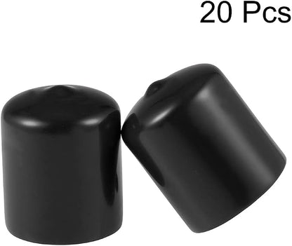 uxcell 20pcs Rubber End Caps 1 1/8" ID Vinyl Round Tube Bolt Cap Cover Thread - Image 2